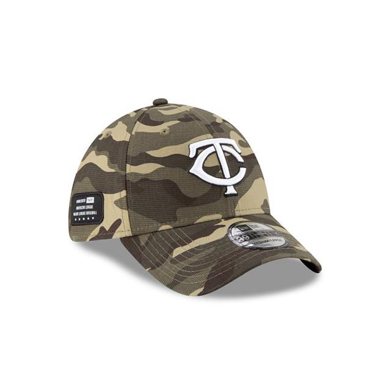 MLB Minnesota Twins Armed Forces Weekend 39Thirty Stretch Fit (SJJ7922) - Green New Era Caps